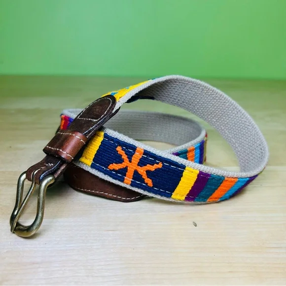 A Tail We Could Wag Cotton & Leather Belt size 32 - Picture 2 of 6